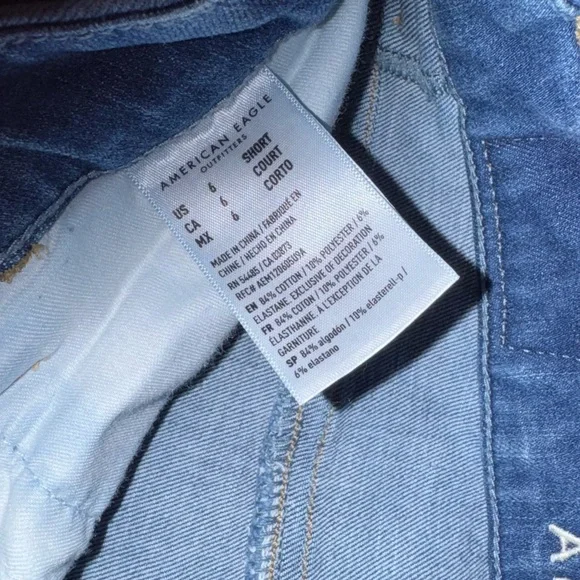 American Eagle Outfitters Dark Blue Distressed Skinny Jeans - Picture 4 of 6